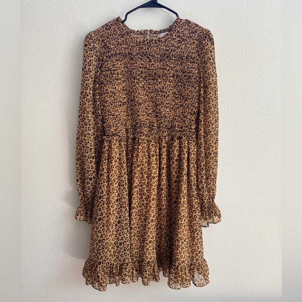 Rachel Parcell long sleeve cheetah print dress